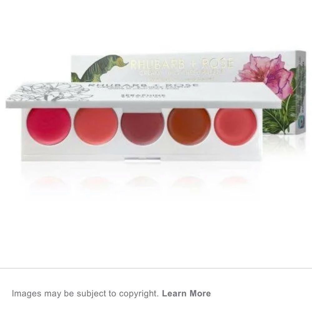 Seraphine Botanicals Rhubarb + Rose Creamy Lip and Cheek Palette